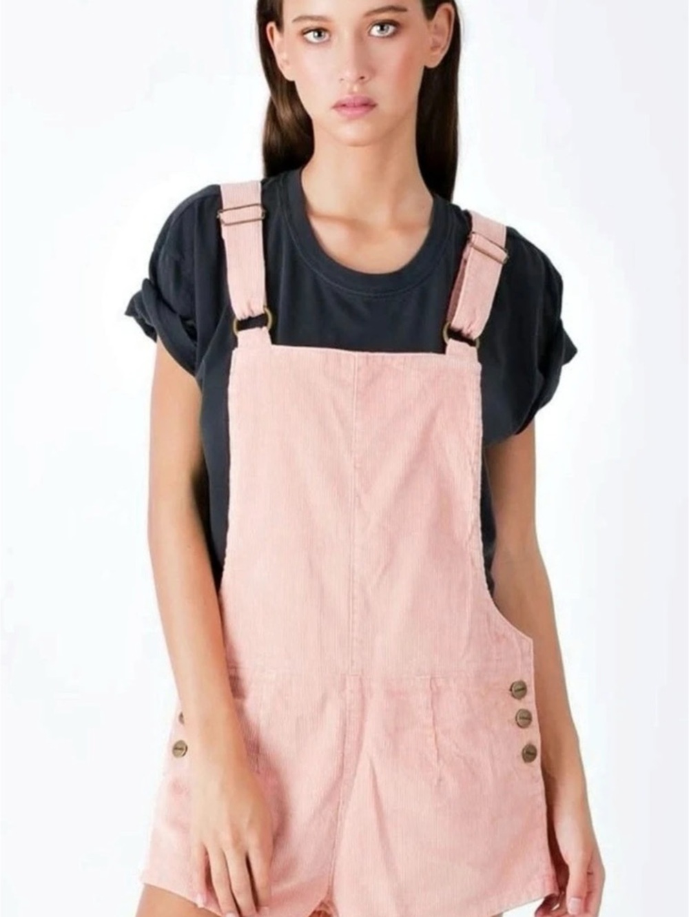Afends Daisy Overalls Pink Short Overalls Size Medium
